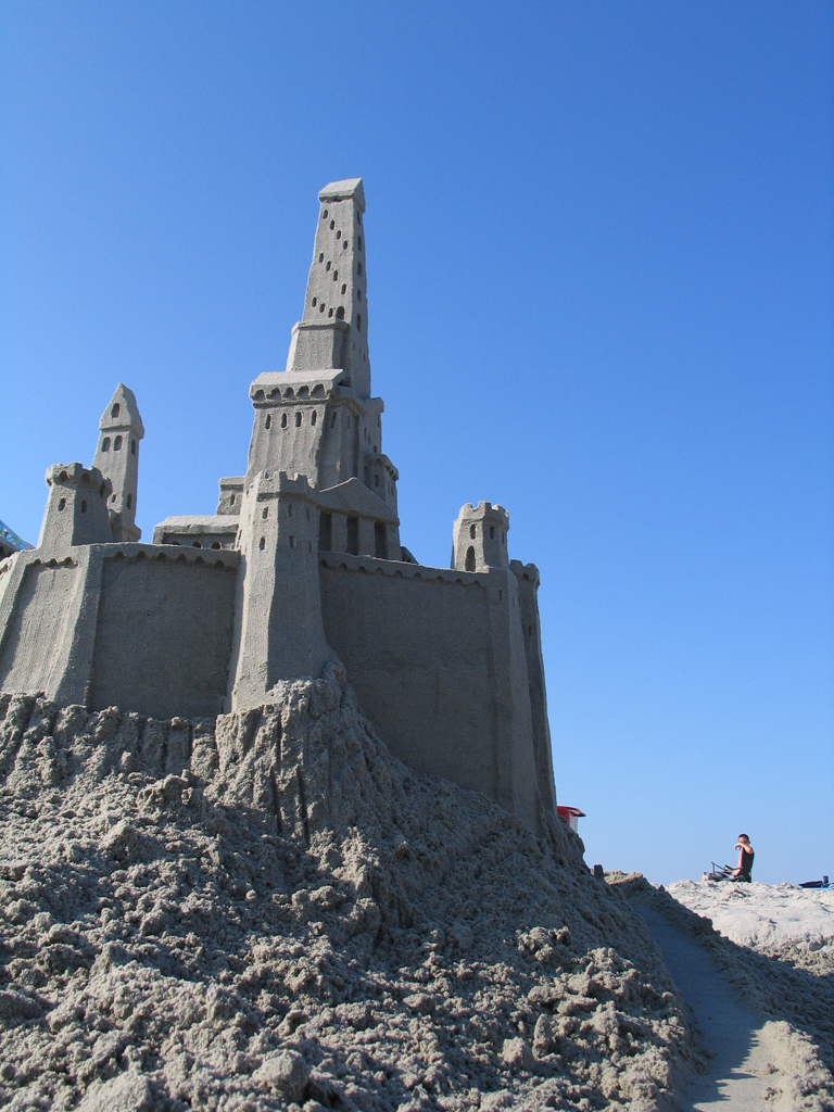 The castle and some of the houses outside the walls.