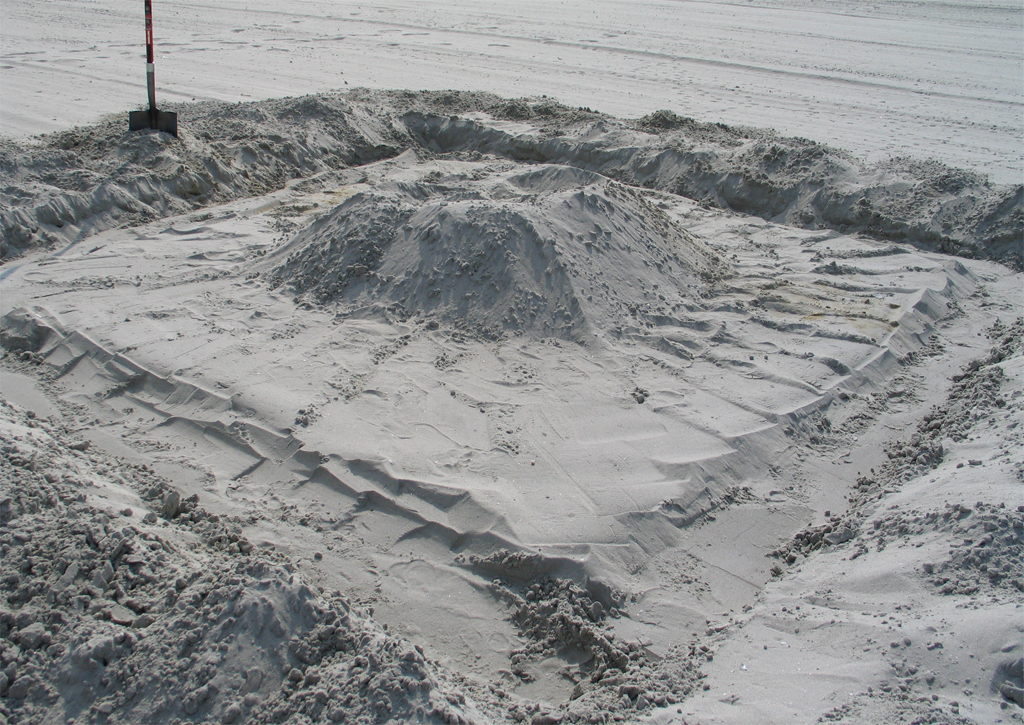 The moat under construction.